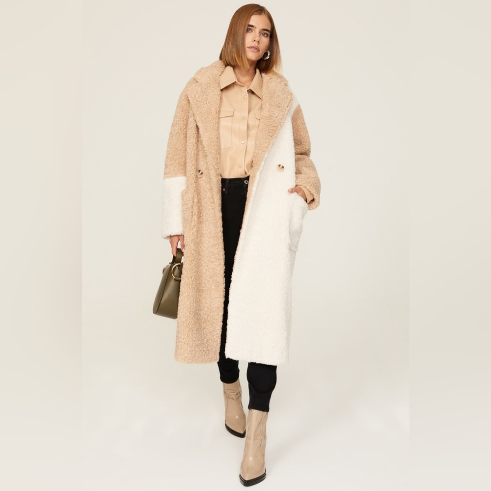 Peter Som Collective Colorblock Sherpa Coat XS